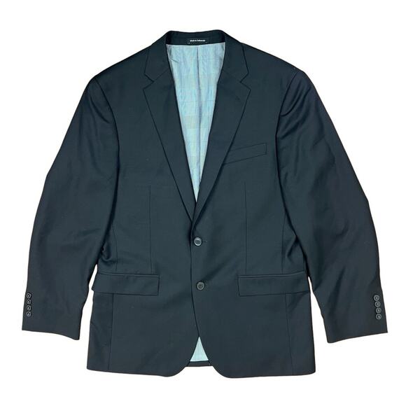 Egara Black Slim Fit Super 120 Wool Blazer Suit Jacket Size 40 Regular 34 Waist - Picture 1 of 8